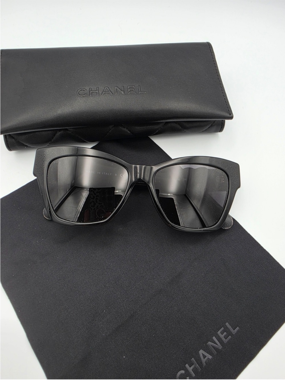 CHANEL Black classic luxury Square Sunglasses